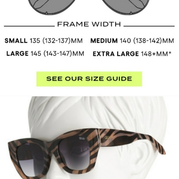 QUAY After Hours Bevel Sunglasses Zebra Stripe Frame Smoke Lenses Luxe Line - Picture 3 of 3